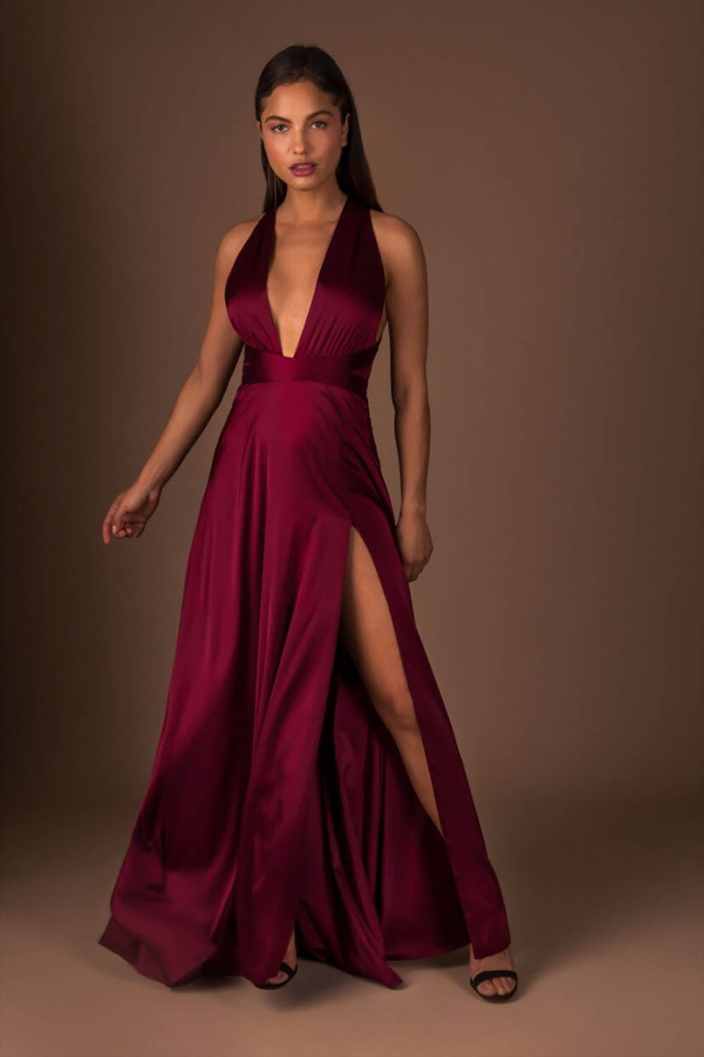 Nadine Merabi Burgundy Gracie S S/M M - Labels On Loan - Perth Dress Hire